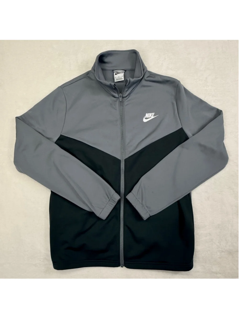 Boys Nike Gray Black Full Zip Track Jacket XL